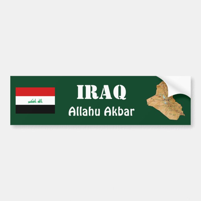 Irak flagga + Kartabildekal Bildekal (Framsidan)
