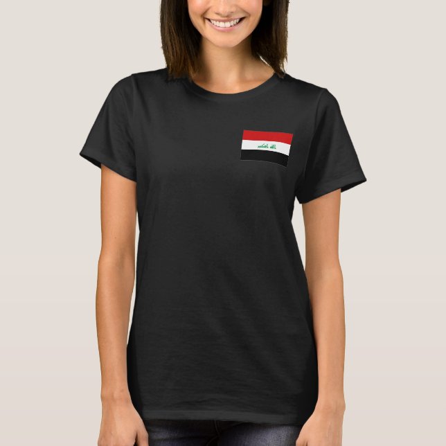 Irak flagga + karttröja tee shirt (Framsida)