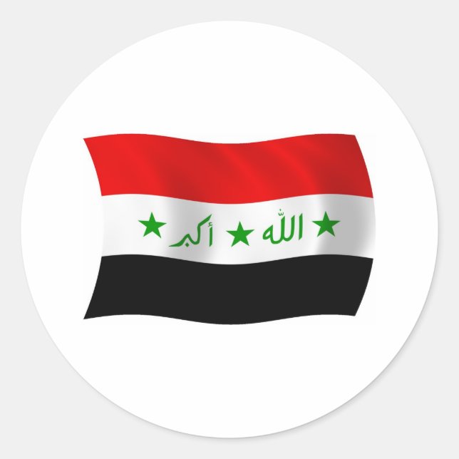 Irak Flagga Klistermärke (Framsida)