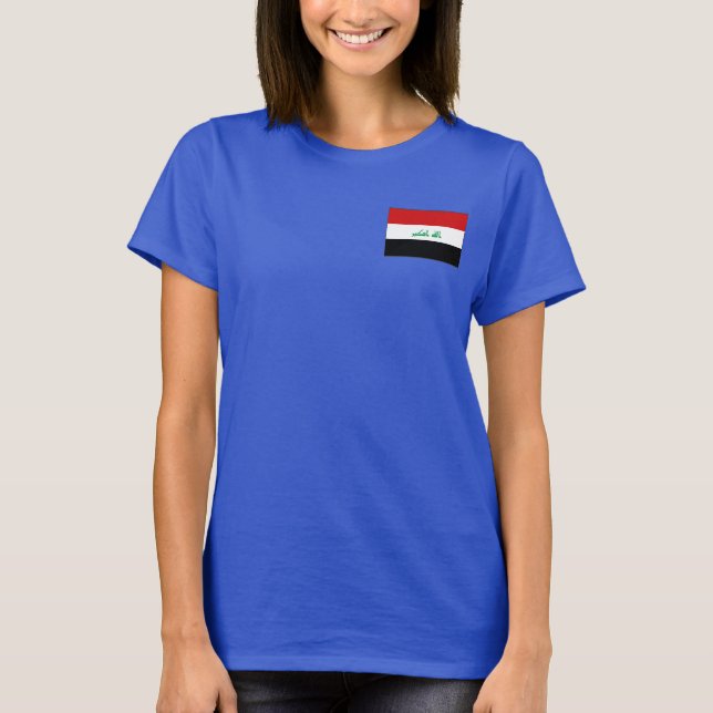 Irak Flagga och Karta dk T-Shirt (Framsida)