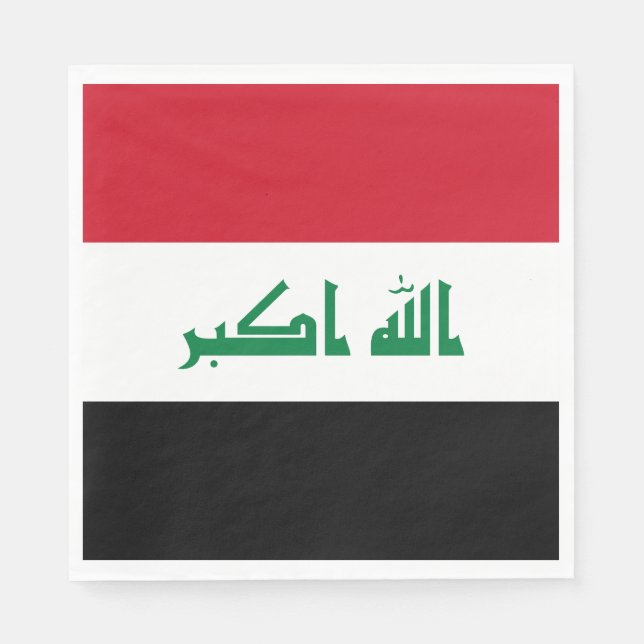 Irak-Flagga Pappersservett (Framsidan)