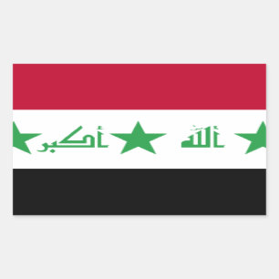 Irak flagga rektangulärt klistermärke