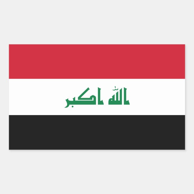 Irak-Flagga Rektangulärt Klistermärke (Framsida)