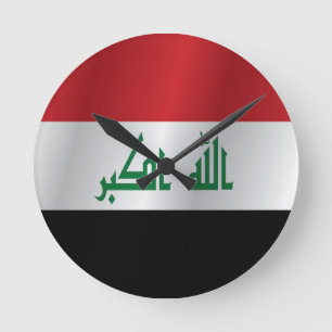 Irak flagga rund klocka