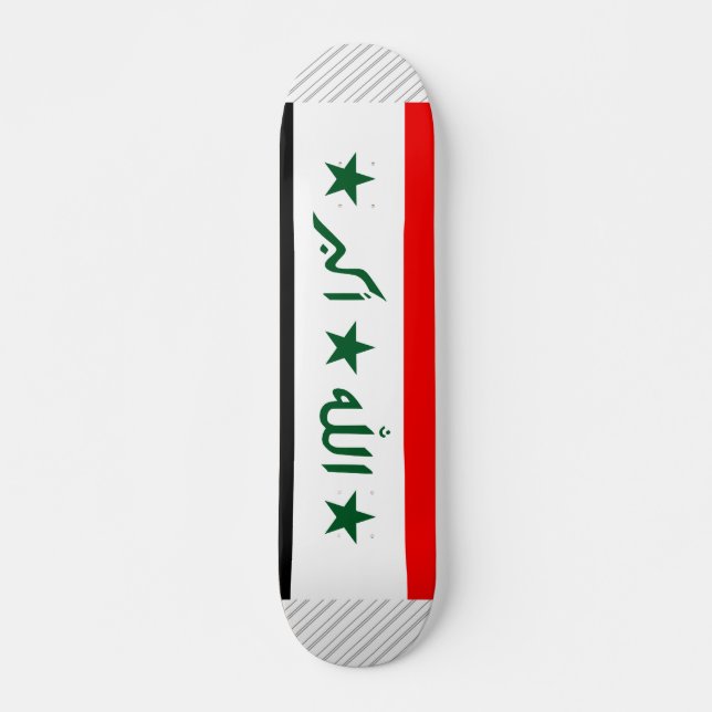 Irak flagga skateboard bräda 20 cm (Framsida)