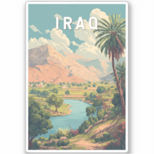 Irak Illustration Resa Konst Vintage Klistermärken