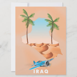 Irak Illustrerad resa affisch tryck. Inbjudningar