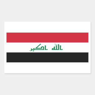 Irak/Irak-Flagga. Irak Rektangulärt Klistermärke