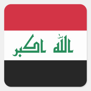 Irak (irakiska Flagga) Fyrkantigt Klistermärke