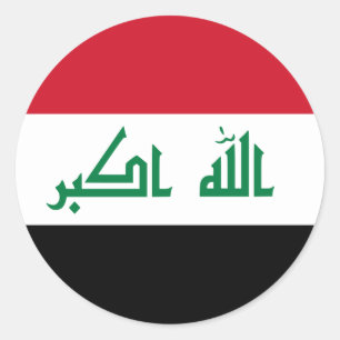 Irak (irakiska Flagga) Runt Klistermärke