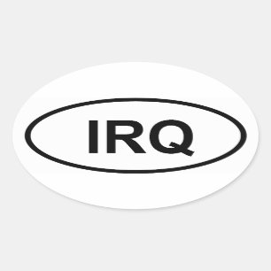 Irak "IRQ ", Ovalt Klistermärke