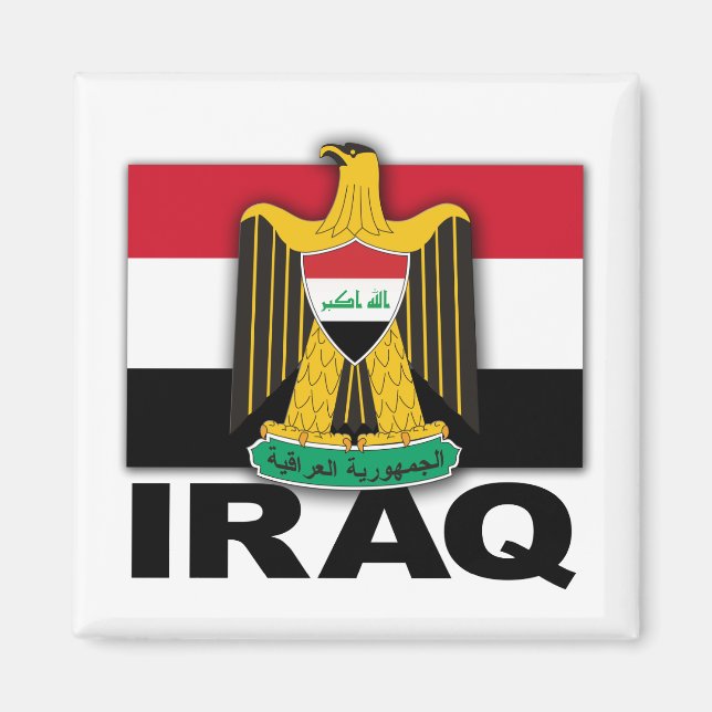 Irak Jackar om Arm Flagga Magnet (Framsidan)