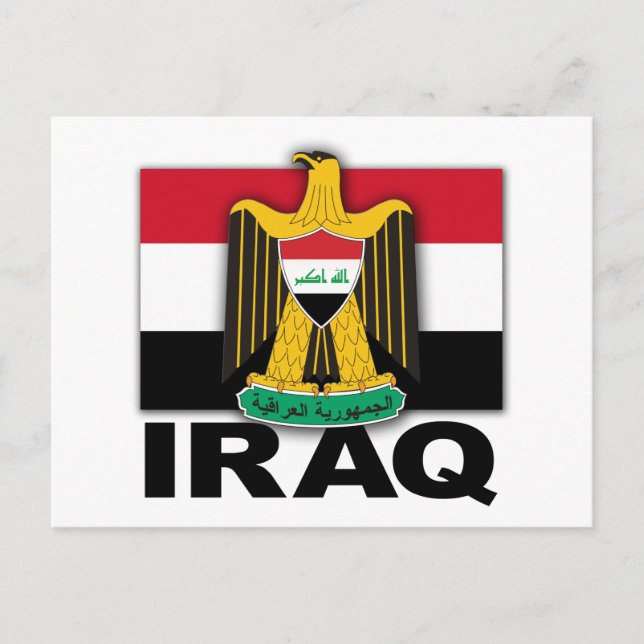Irak Jackar om Arm Flagga Vykort (Framsida)