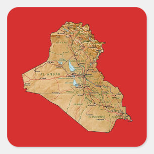 Irak Karta Klistermärke