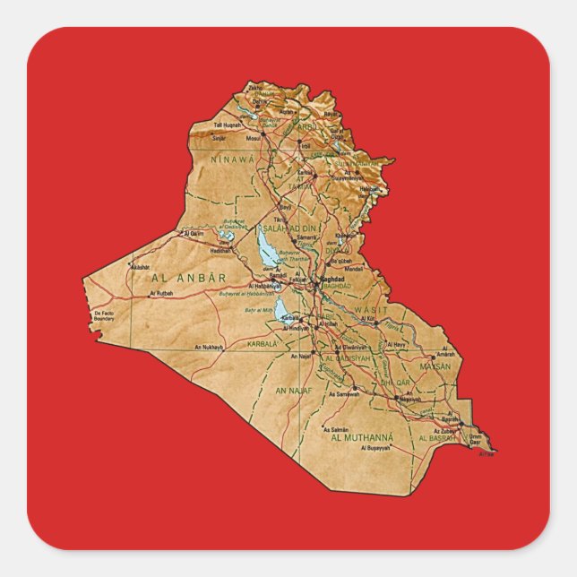 Irak Karta Klistermärke (Framsida)