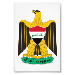Irak land coat of arms symbol emblem flagga örn fototryck