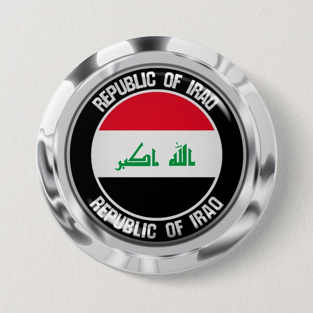 Irak Round Emblem Knapp (Framsida)