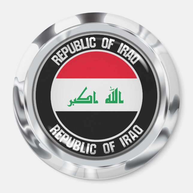 Irak Round Emblem Magnet (Framsidan)