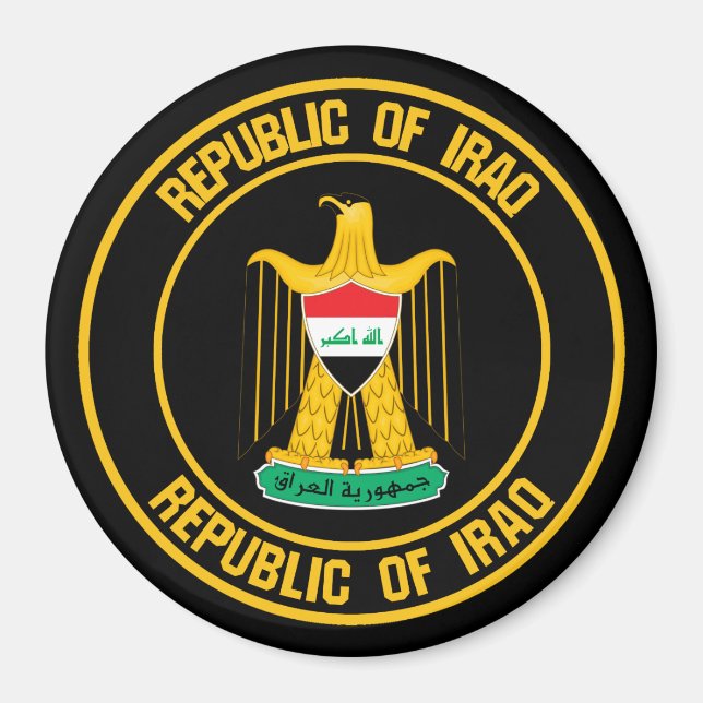 Irak Round Emblem Magnet (Framsidan)
