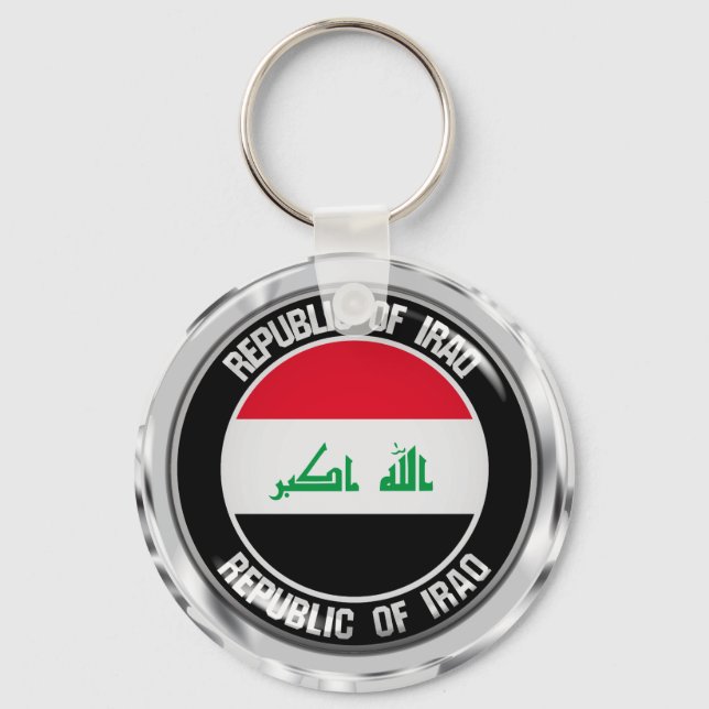 Irak Round Emblem Nyckelring (Framsida)