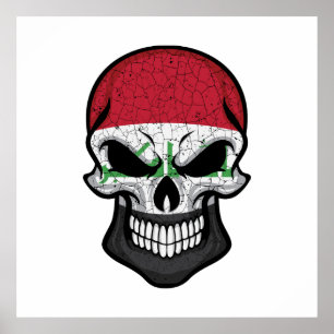 Irak Smiling Skull Flagga Poster