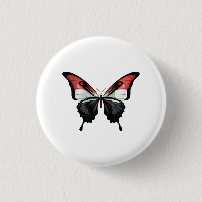 Irak Swallowtail Butterfly Flagga Knapp (Framsida)