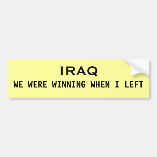 IRAK VAR VI VINNANDE, DÅ I LÄMNADE BILDEKAL (Framsidan)