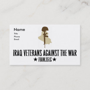 Irak veteran mot krigvisitkortarna visitkort
