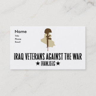 Irak veteran mot krigvisitkortarna visitkort