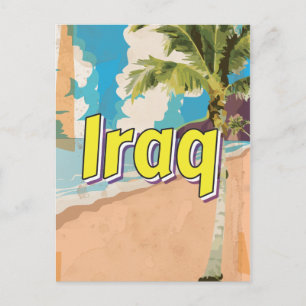 Irak Vintage resemapp reseaffisch Vykort