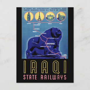 Irak Vintage resor Poster återställt Vykort