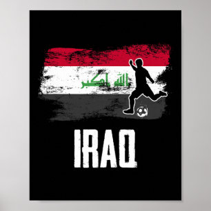 Irakisk Flagga Jersey Irakiskt Fotbollslag Irakisk Poster