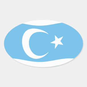 Irakisk turkmen flagga dekal ovalt klistermärke