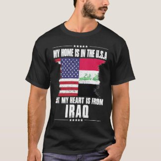 Irakiska amerikanska patriot Grown Proud Home Hear T Shirt