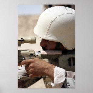 Irakiska arméSergeantsiktar besegrar in spänner Poster