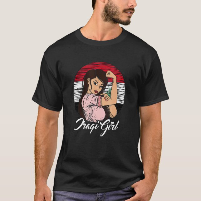 Irakiska Flagga Irak T Shirt (Framsida)