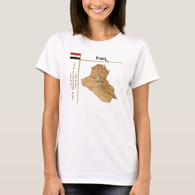 Irakkarta + Flagga + Titel T-Shirt (Framsida)