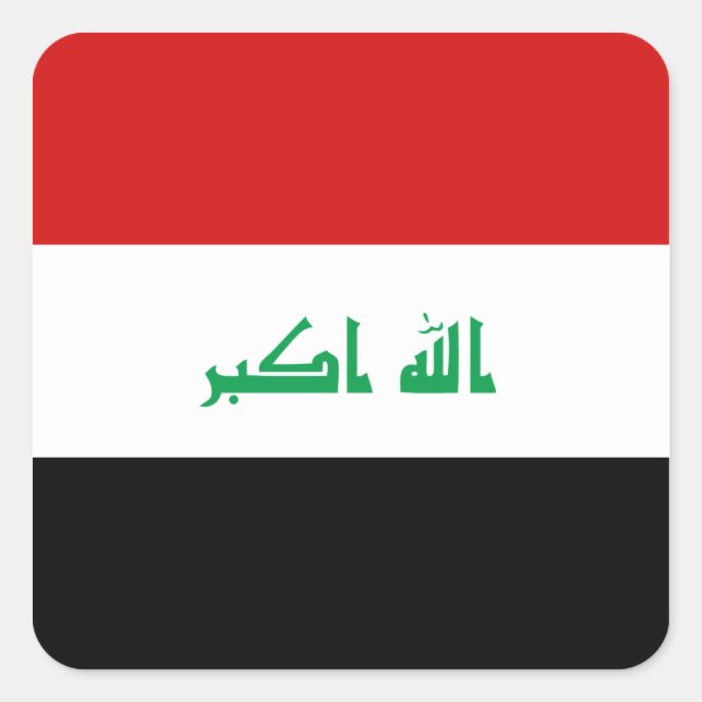 Iraks Flagga Sticker Fyrkantigt Klistermärke (Framsida)