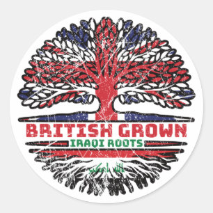 Iraks Förenade kungariket British Träd Roots Runt Klistermärke