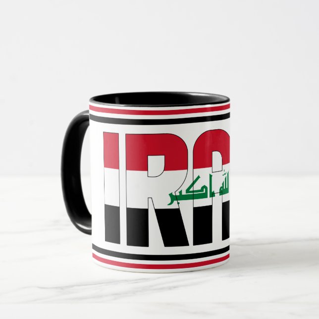 Iraks nationella Flagga Patriotic Coffe Mugg (Framsida vänster)