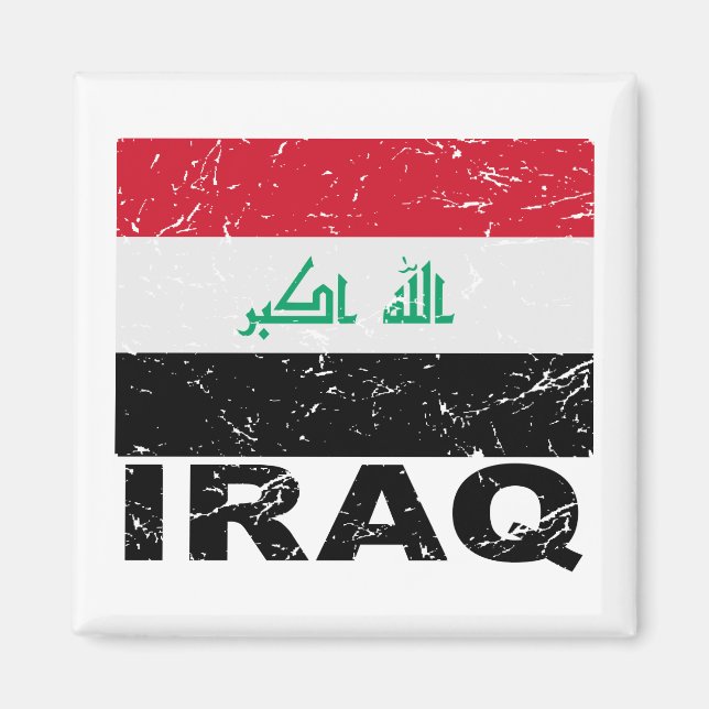 Iraks Vintage Flagga Magnet (Framsidan)