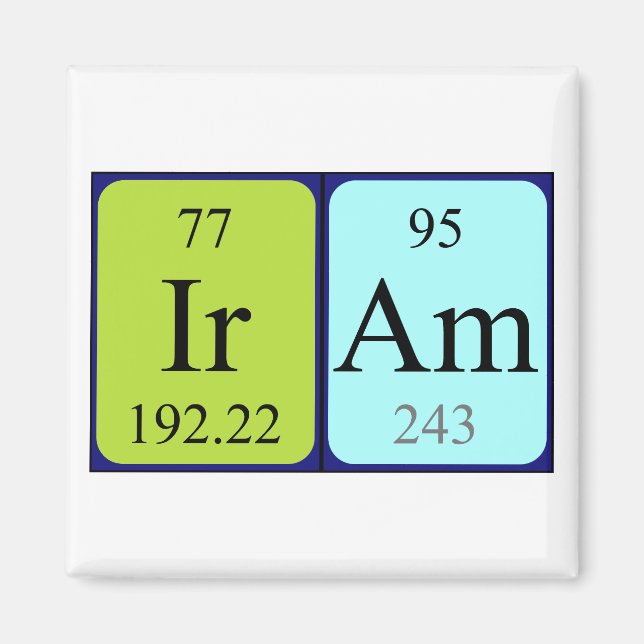 Iram Periodisk magnet bord namn (Framsidan)