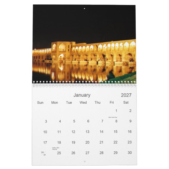 Iran arkitektur kalender (Jan 2027)