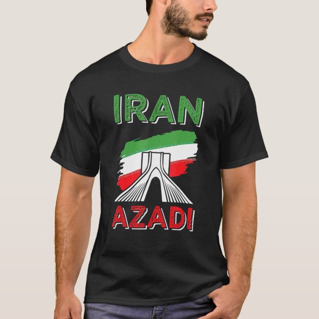 Iran Azadi Iran Irans Kärlek Persian Freedom Iran T Shirt (Framsida)