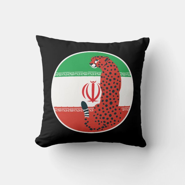 Iran Cheetah Iranian National Animal Flagga Kudde (Framsida)