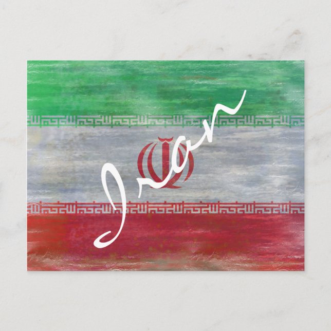 Iran drabbat Irans flagga Vykort (Framsida)