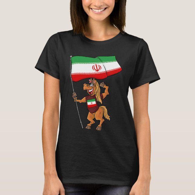 Iran Fan Häst T Shirt (Framsida)