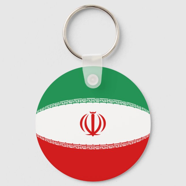 Iran Fisheye Flagga Keychain Nyckelring (Framsida)