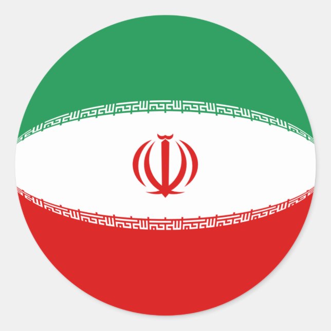 Iran Fisheye Flagga Klistermärke (Framsida)