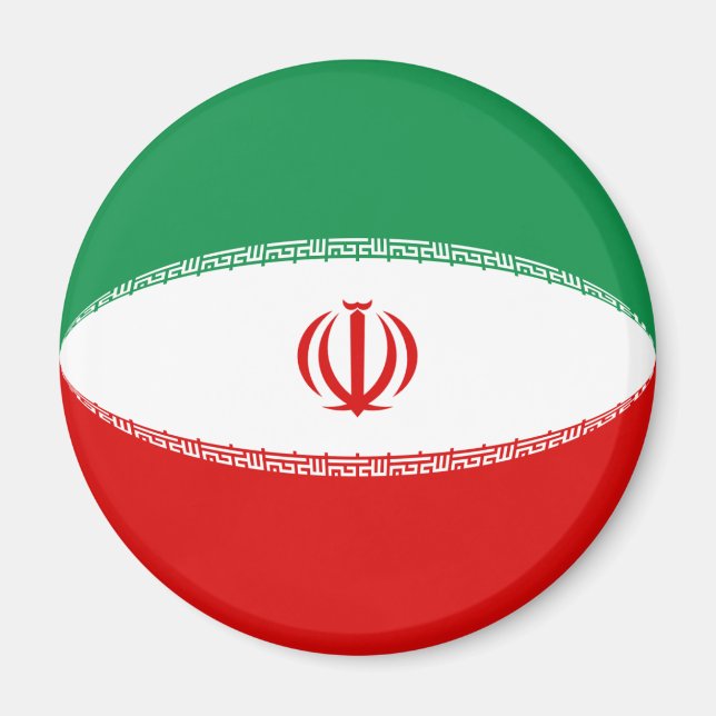 Iran Fisheye Flagga Magnet (Framsidan)